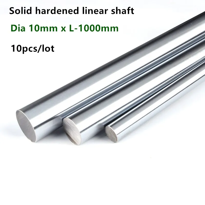 10pcs linear shaft rod Dia 10mm x length 1000mm Cylinder Chrome Plated Liner Rods axis round bar SF10x1000mm CNC part 3D printer