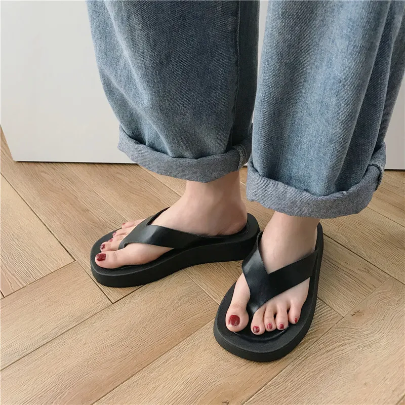 COOTELILI Women Summer Slippers 3cm Heel Fashion Flats Shoes 2021 New Fashion Slippers Non-slip Flats Flip Flops Flat 35-40