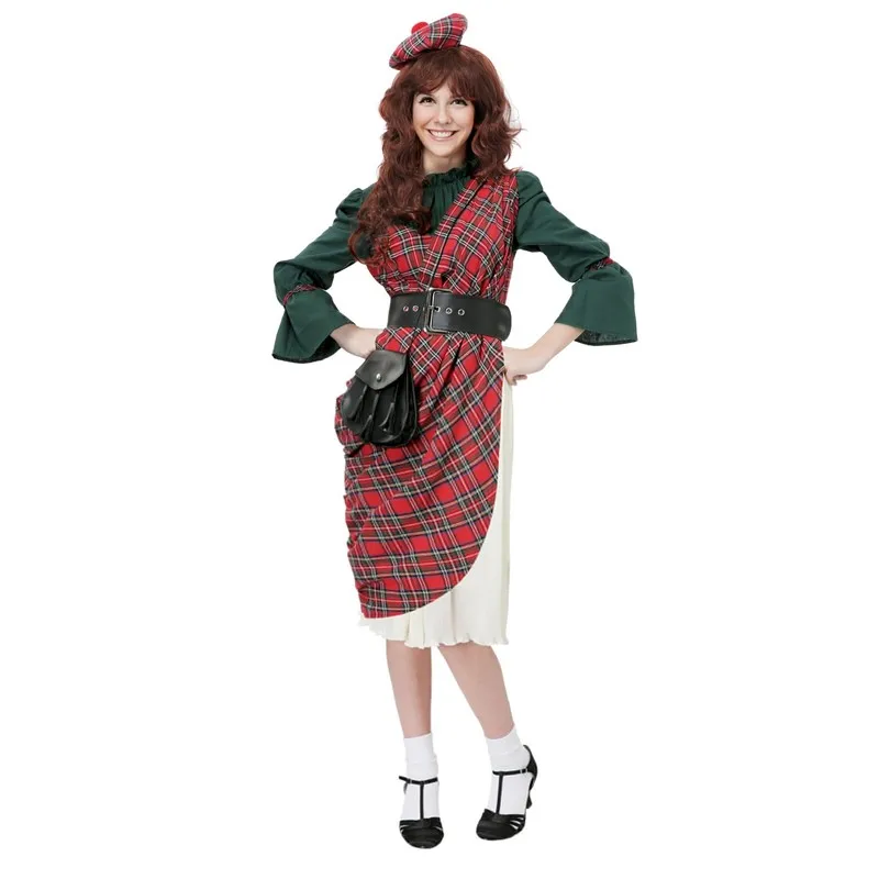 

Halloween Scotland Lattice Strawberry French Maid Cosplay Costume Germany Oktoberfest Bavarian Beer Girl Wench Dirndl Dress