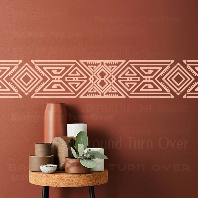 

40cm - 80cm Stencil For Wall Large Furniture Template On The Paint Door Fine Line Art Linear Geometric Gatsby Africa Ethnic S217