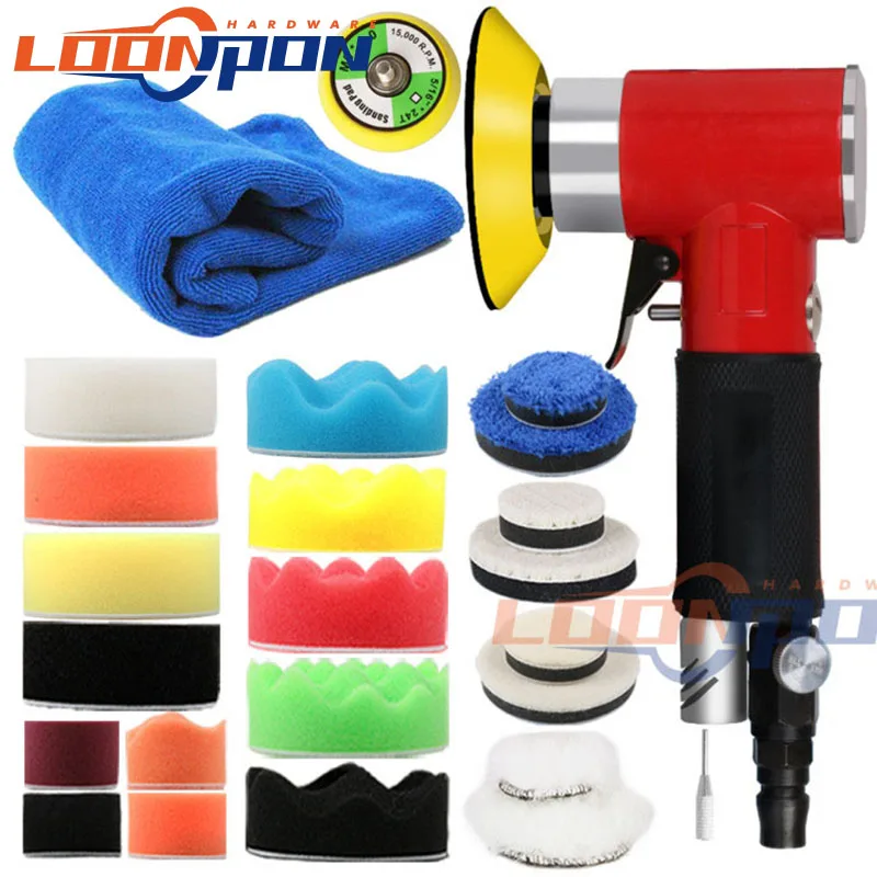 Imagem -02 - Kit de Máquina de Ferramentas de ar de Moagem de Lixadeira de ar Polegadas3 Polegadas Máquina de Polimento Pneumático para Polimento de Carro