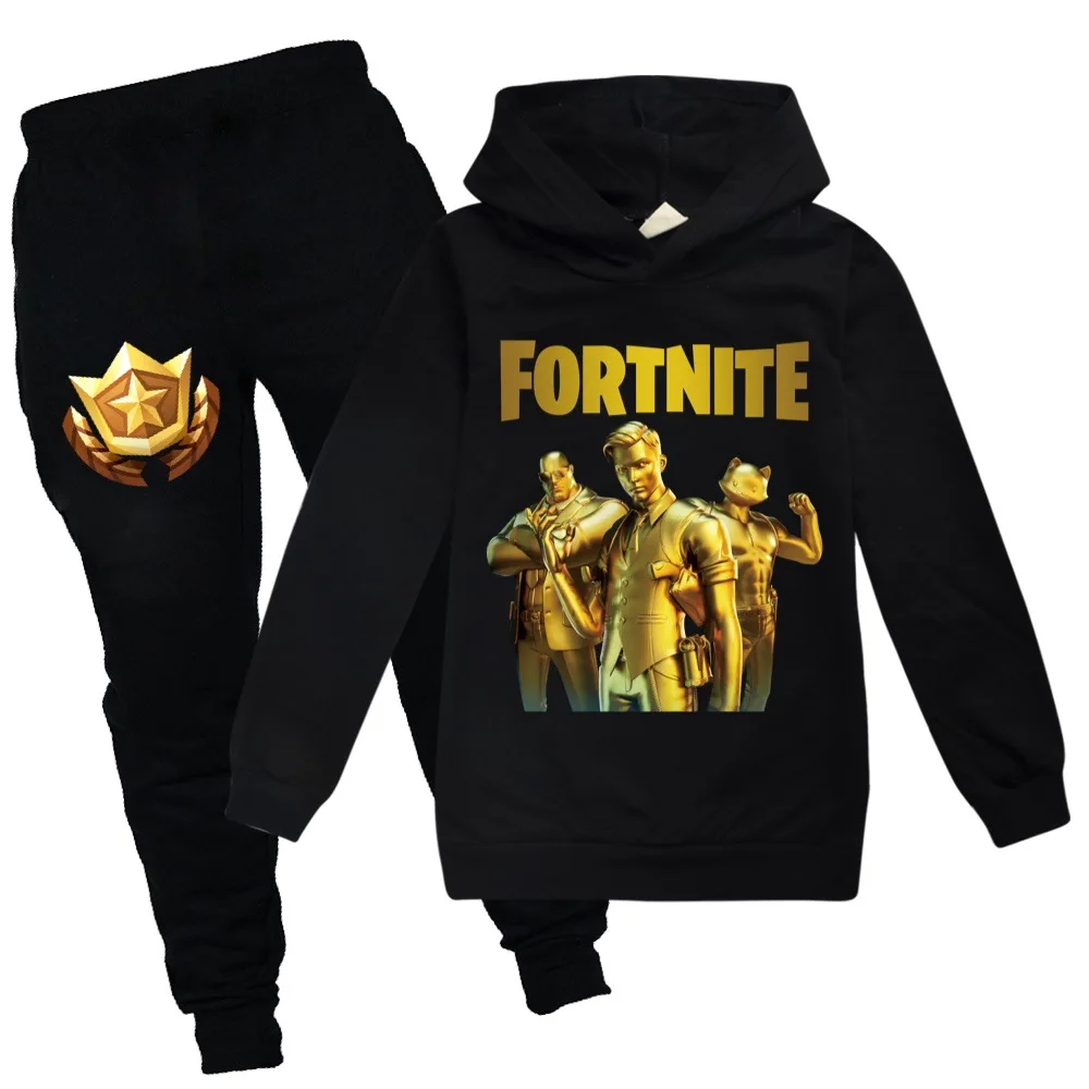 FORTNITE Fashion Clothes Halloween Shirts for Toddlers Cotton Girls Clothes Fall Baby Boy Clothes Set Teenage Hooded Pants