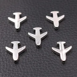 30pcs Silver Plated 3D Aircraft Small Hole Bead Pendant Bracelet Necklace Accessories DIY Charms For Jewelry Crafts Making A2348