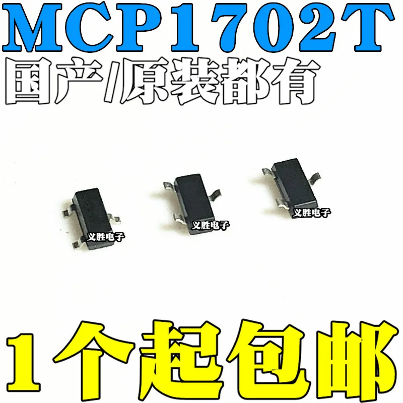 MCP1702 MCP1702T-3302E/CB SOT-23 3.3V Patch Baru dan Asli, Chip IC Terintegrasi, Chip Tabung Regulator Voltase, Lin