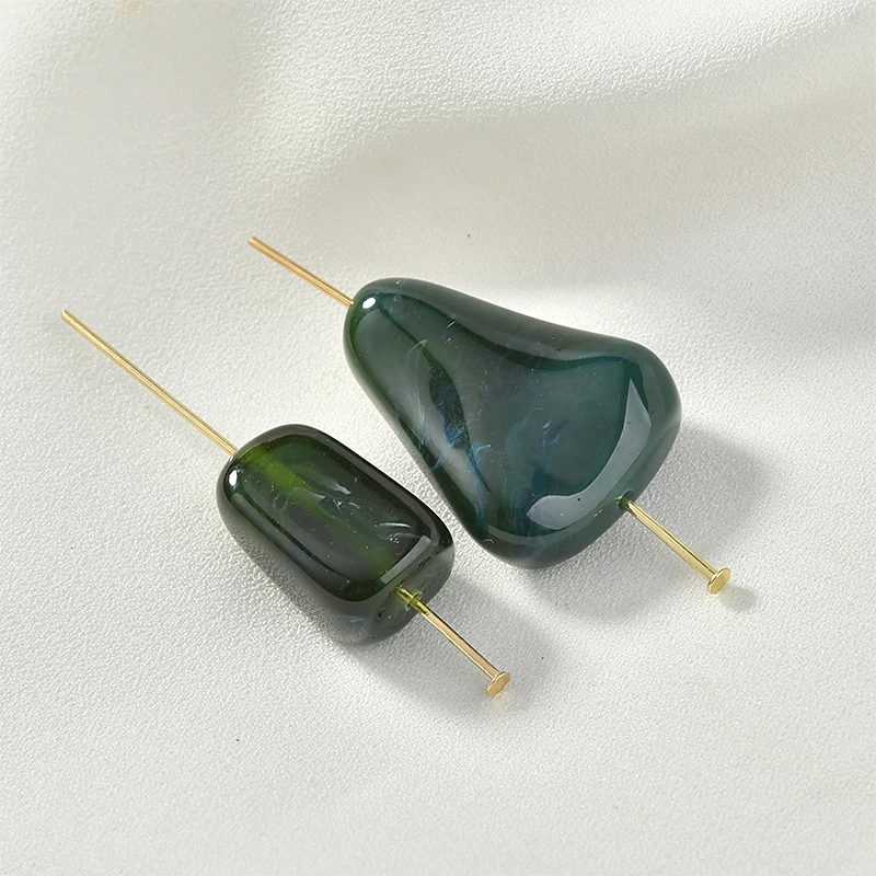 

Новейшие 50 шт./лот зеленого цвета с геометрией неправильной формы, бусины с прямыми отверстиями, ювелирные изделия «сделай сам», серьги/браслет, аксессуар