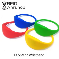 5PCS Access Control Tag 13.56Mhz Read-Only Time Attendance 1K S50 NFC Smart Chip IC Card Bracelet Keychain RFID Wristband