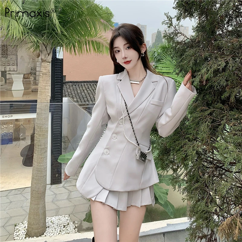 

Primaxis Women's jacket autumn spring 2022 lined coats button-down elegant female blazer tops Casual Dress Suits