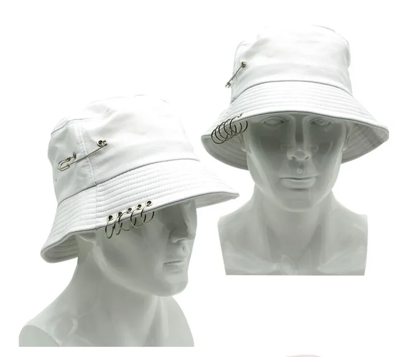 Koreanischer Stil Damen Mädchen Casual Hip-Hop-Tanz Street Bucket Hats Neue Herren Casual Sport Sonnenhüte Fischerhut Panama mit Ring-Anhänger – Detail 3