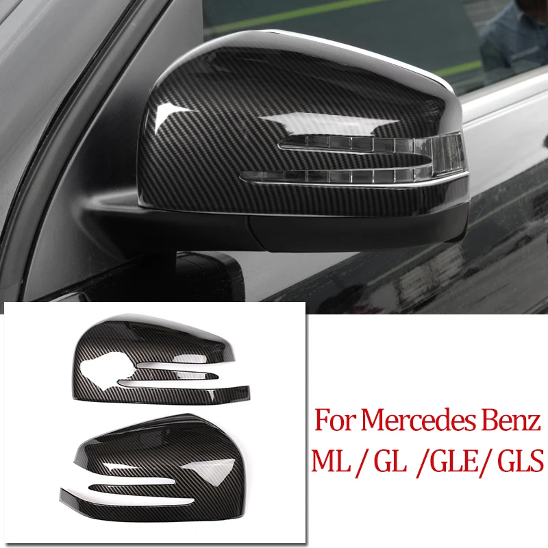 2pcs Carbon Fiber Car ABS Side Rearview Mirror Cap Cover Trim For Mercedes benz ML GL 2013-2016 GLE GLS Class 2015-2019