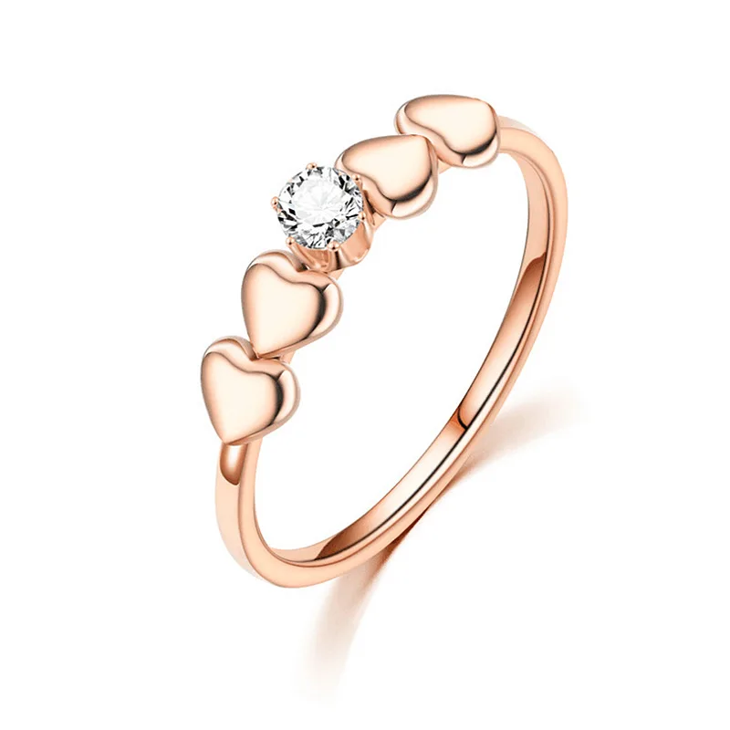 

BAECYT Rings For Women Minimalist Sweet Heart Shape Zircon 2 Color Thin Finger Ring Proposal Party Gift Fashion Jewelry