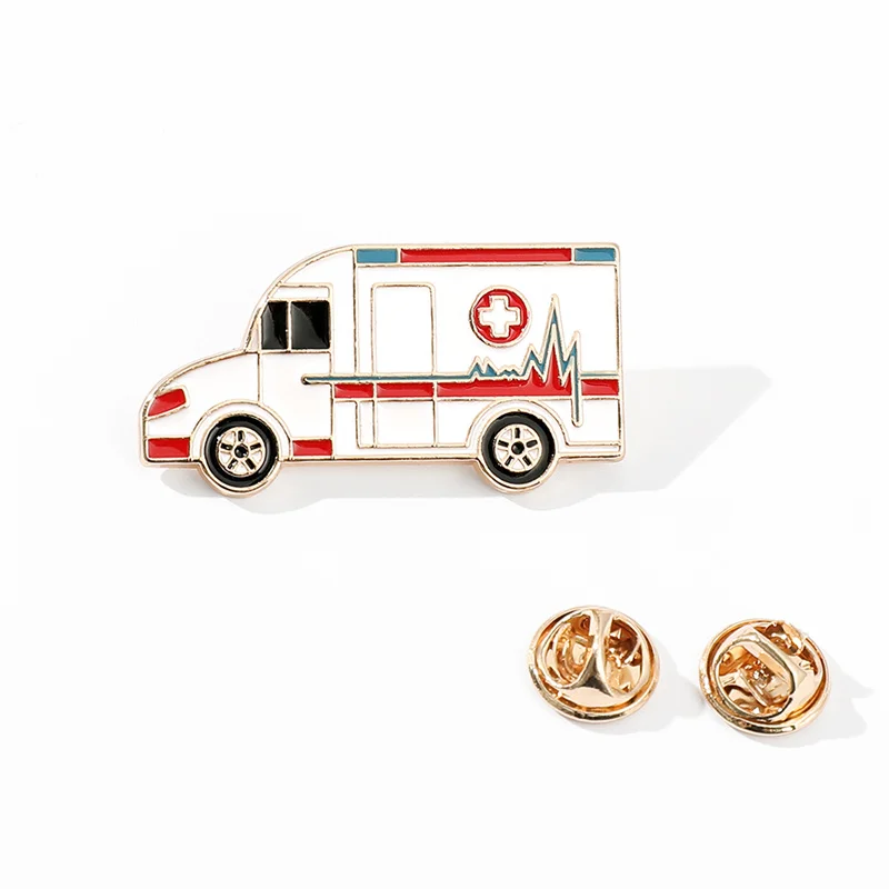 Broche d\'ambulance en émail pour hôpital, épinglettes médicales, joli badge, médecin, infirmière, école de médecine, cadeau de graduation, bijoux