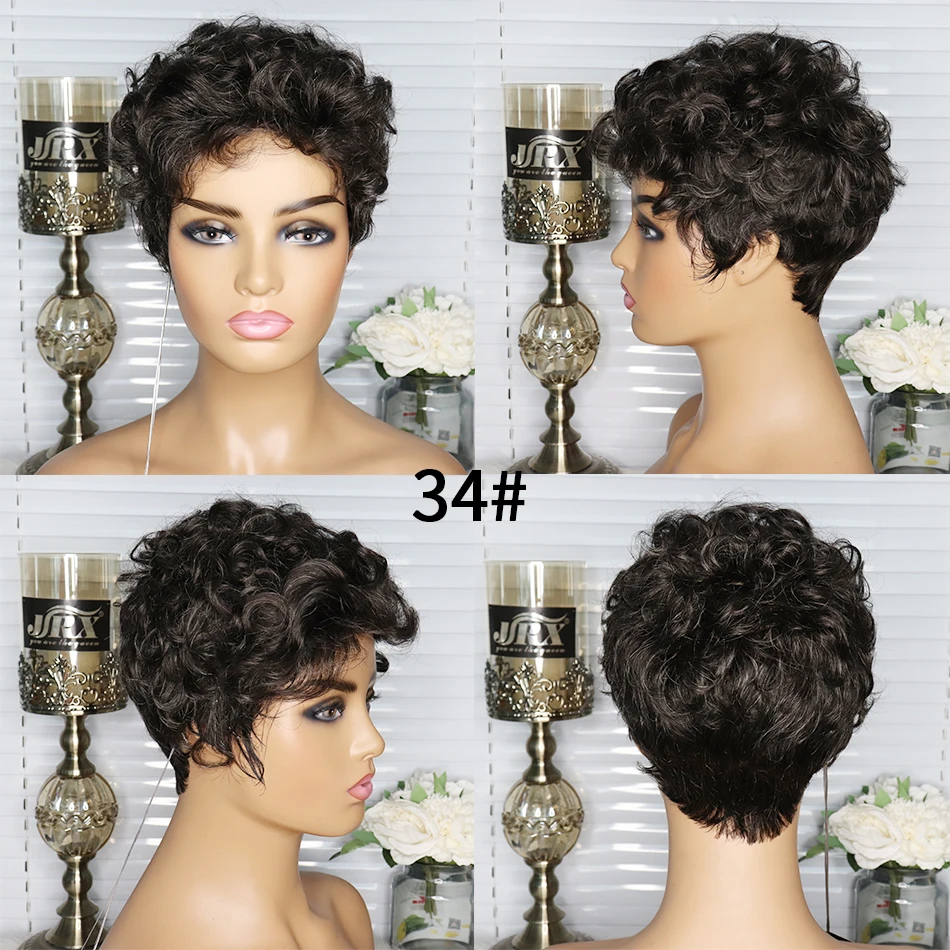 Short Curly Brazilian Bob Wigs Human Hair Full Machine Wig Color Honey Blonde Remy Hair Silky Machine Made Human Hair Wigs