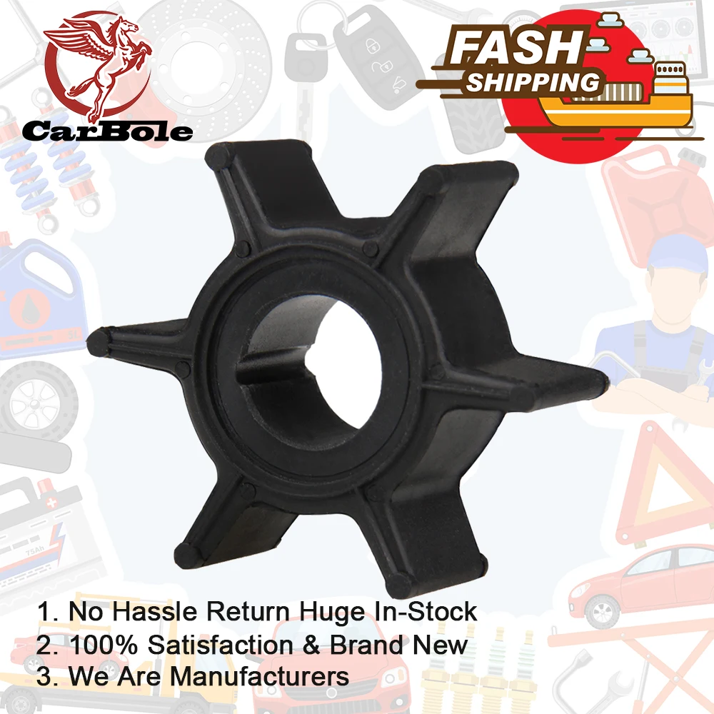 Water Pump Impeller for Nissan Tohatsu 2/2.5/3.5/4/5/6HP  369-65021-1 Outboard Motor Black 6 Blades Boat Parts & Accessories