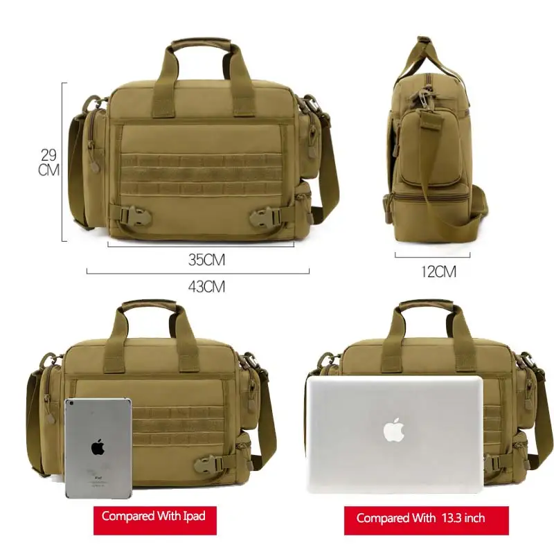 14inch Laptop Bag Tactical Bags Camouflage Camping Hiking Shoulder Travel Outdoor Molle Bag Sport Fishing Messenger Crossbody