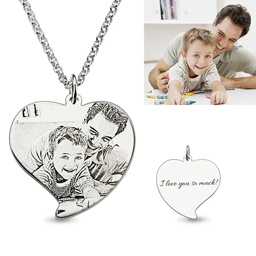 

Uonney Dropshipping Personalized Photo Name Necklace Engraved Jewelry Customized Women Jewelry Gifts For Mother's Day