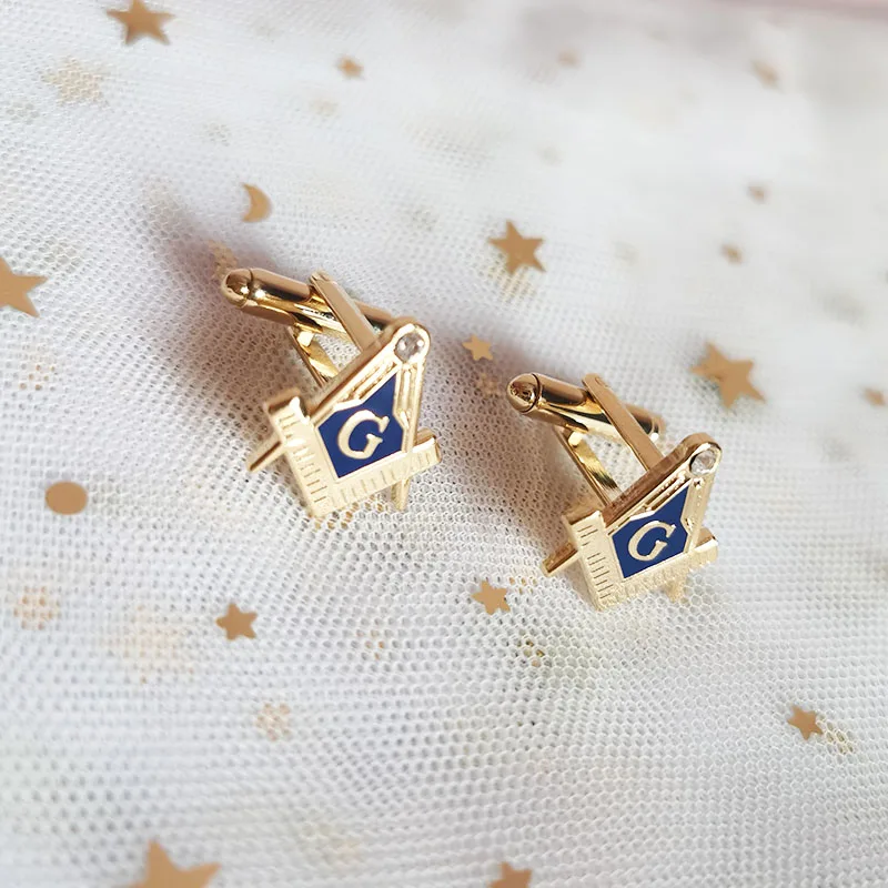 Hard Enamel Masons Cuff Links Square and Compass G Cufflinks for Freemason Sleeve Button Freemasonry Masonic Crafts