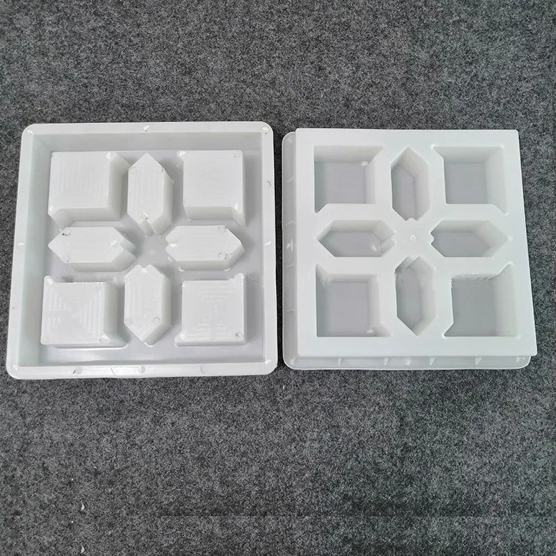 Cement Antique Brick Mold Square Garden Window Making Brick Mould 3D Carving Anti-Slip Concrete Plastic Paving Molds 40x40x7cm