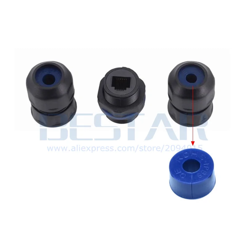 كابل RJ11 مزدوج الرأس مقاوم للماء ، كابل هاتف ، محول أنثى ، RJ 11 M20 6P6C 6P4C 6P2C ، قابس زجاجي ، موسع