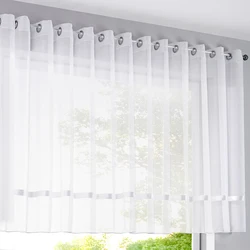 Tanmeluo Simple Luxury Kitchen Curtain Coffee Chinese Style Short White Blinds Half Cabinet Door Living Room Drapes With Ribbon