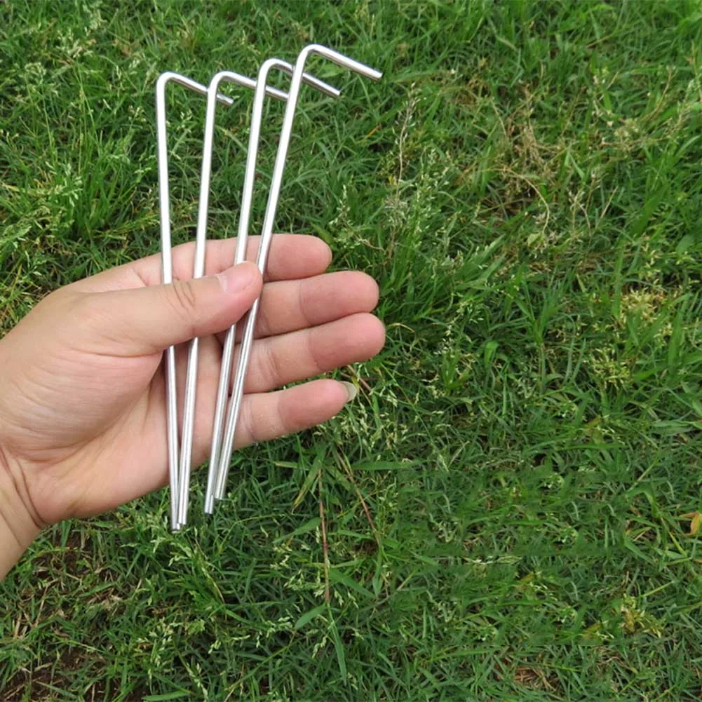 10pcs Tent Camping Pegs Nails Metal Steel Durable Heavy Duty For Outdoor Hiking Ground Stakes SAL99