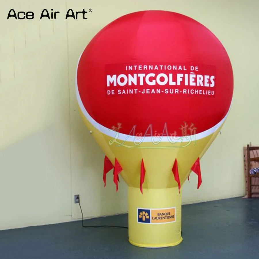 

Hot Selling Inflatable Hot Air Balloon Model With Red Flag For Exhibition/Trade Show/Advertising Made By Ace Air Art