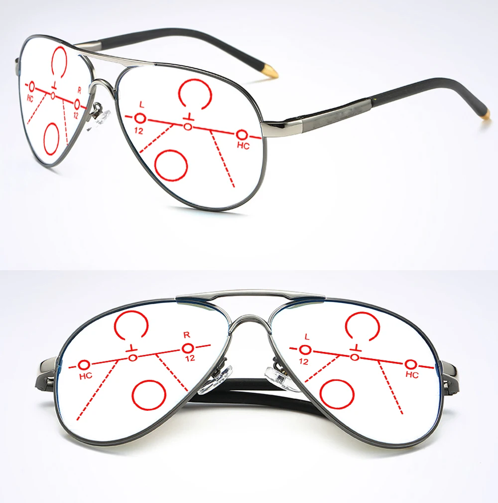 

Oversized Al-mg Alloy Grey Frame Pilot Progressive Multifocal Reading Glasses +0.75 +1 +1.25 +1.5 +1.75 +2 +2.25 +2.5 +2.75 To+4