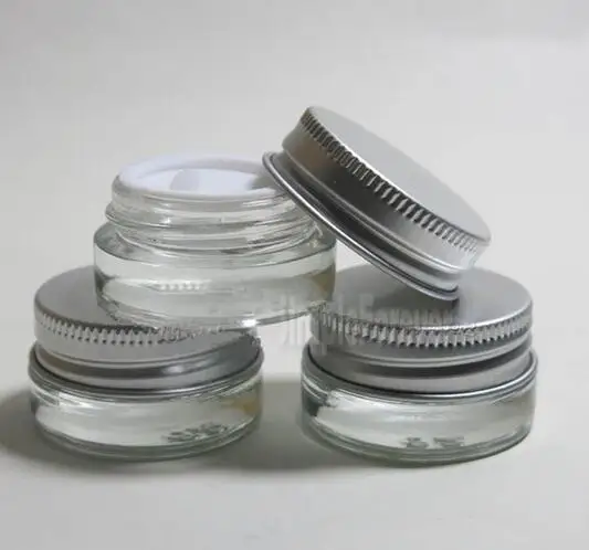 

400pcs 5g High Quality Glass Cream Jar with Aluminum Lid,5ML Wide Mouth Cosmetic Container,eye Cream Cosmetic Packaging