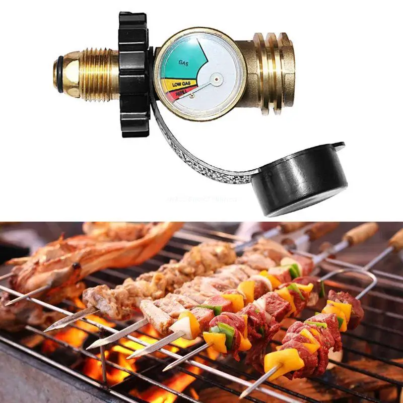 Universal BBQ Gas Propane Pressure Gauge Tank RV Pressure Gauge Level Indicator Adapter Leak Detector Gas Measurement Dropship