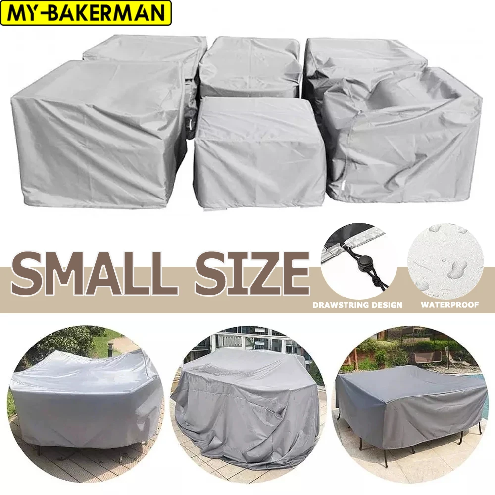 Small Size Outdoor Waterproof Cover Patio Garden Furniture Cover Rain and Snow Chair Cover Sofa Table and Chair Dust Cover