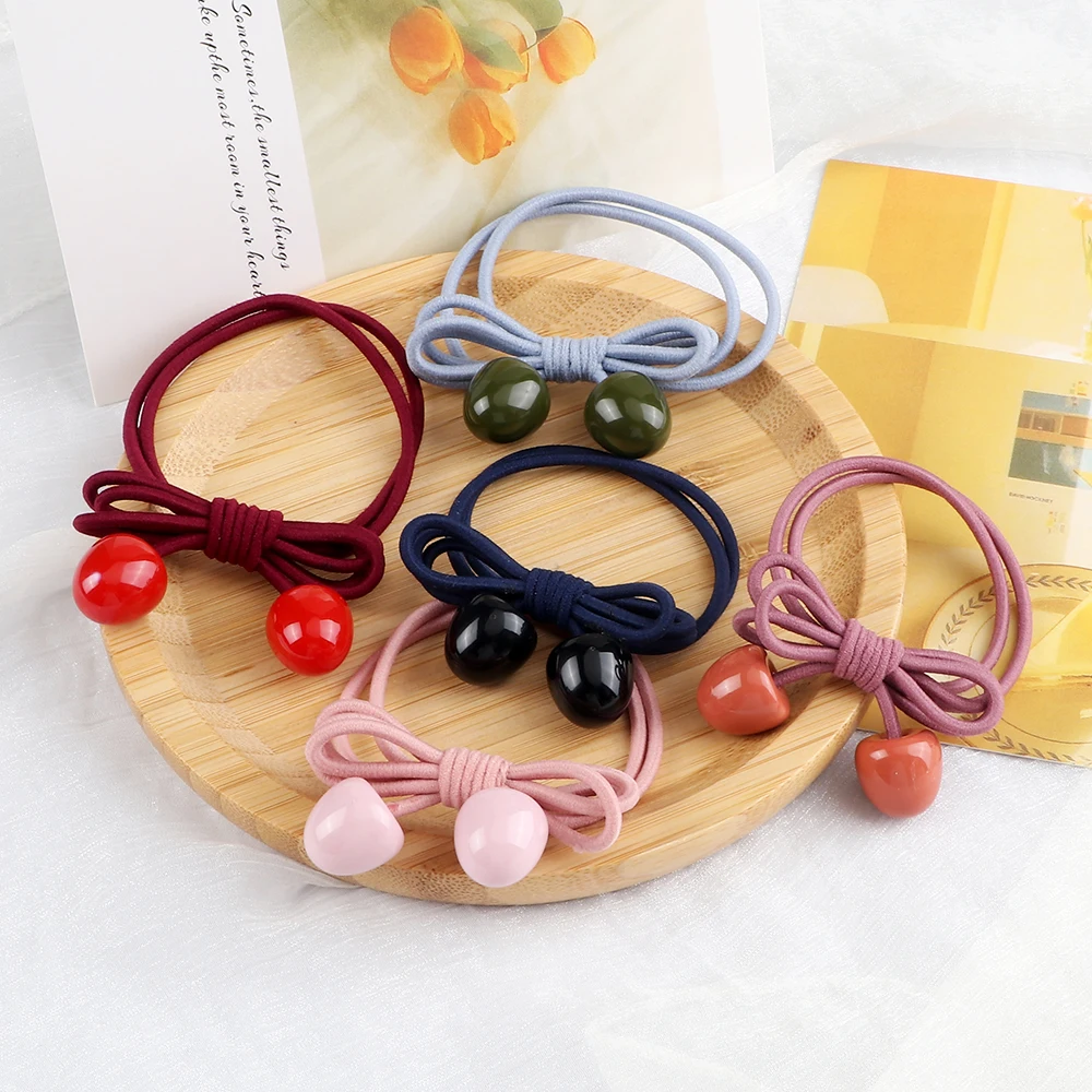 Pure and Fresh Sweet High Solid Elastic Hair Bands For Women Girls Korean Girls Ponytail Holder Hair Ropes Gum Hair Accessories