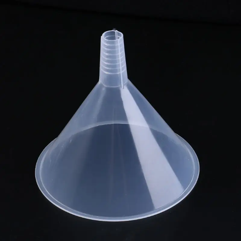 150mm Plastic White Transparent Funnel For Garage / Car Liquids / Laboratory / Kitchen