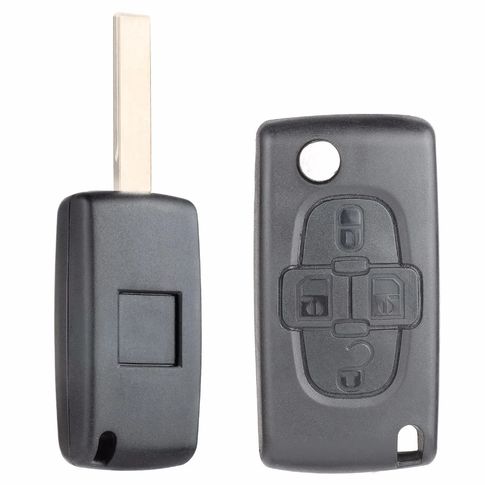 KEYECU Replacement Flip Remote key Fob 4 Button ASK433MHz ID46 (PCF7941A) Chip for Citroen C8 2005 2006 2007 2008 2009