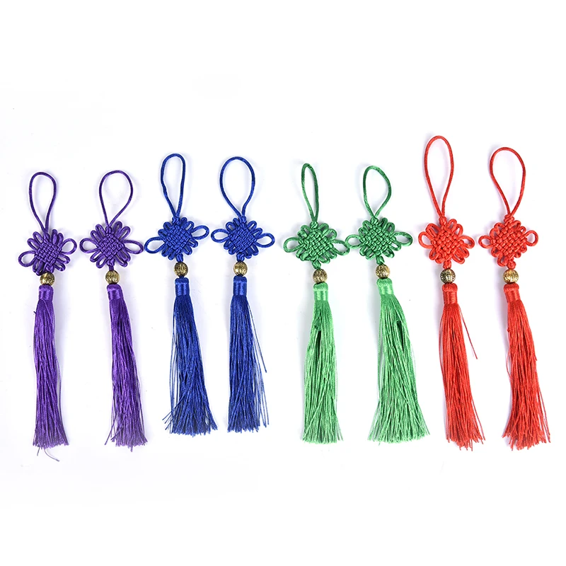 2pc Chinese Knots Tassel DIY Pendant Pendant Jewelry Garment Decorative Accessories Car Key Bag Pendant DIY Craft Tassel Fringe