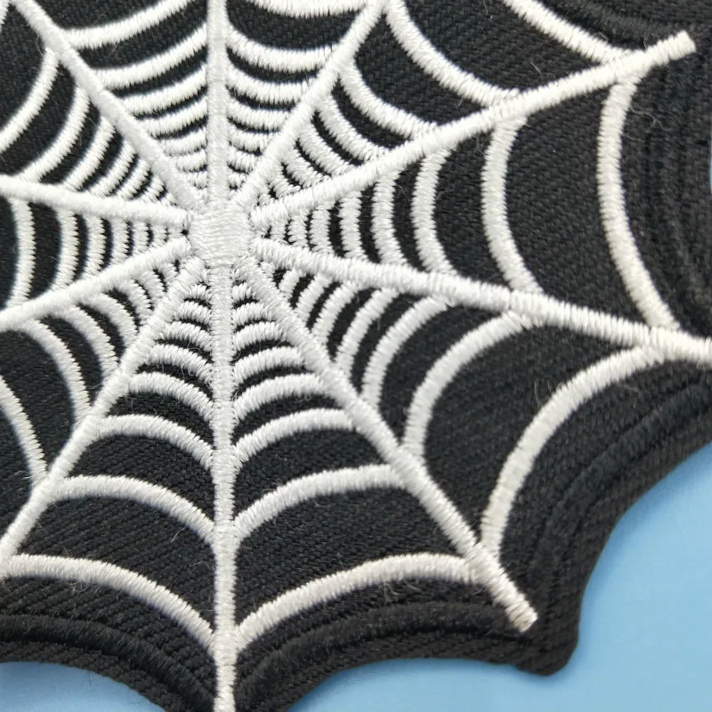 New Arrival Spider Web Children Funny Sticker Embroiderey Iron on Cobweb Patch for Jacket Bag Backpack Clothing Accessories