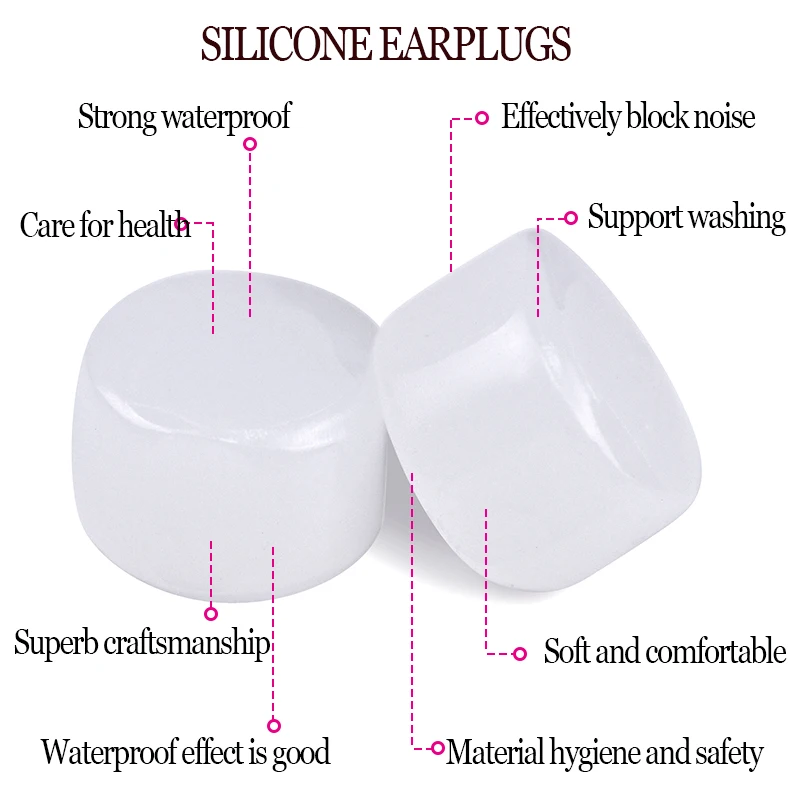 8Pcs Anti Noise Snore Soundproof Ear plug Travel Sleep Noise Reduction Earplugs Swimming Silicone Earplugs Noise Protection Tool