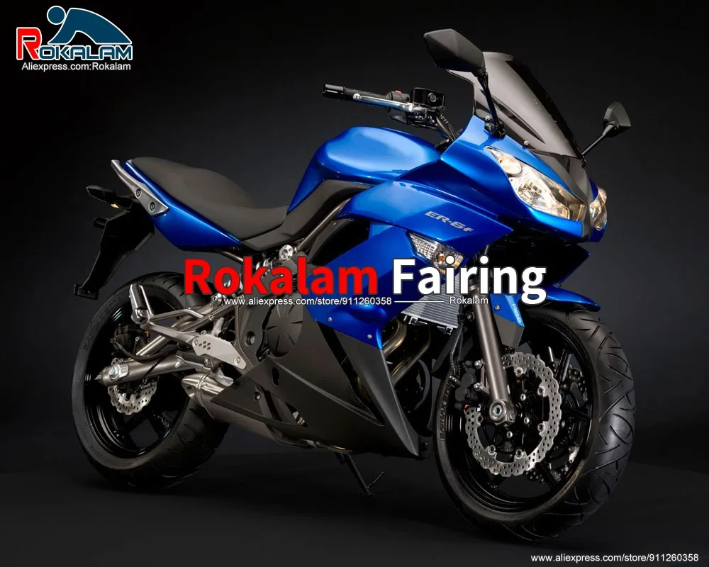 

Fairing For Kawasaki ER6F Ninja 2009 2010 2011 ER-6F 650R 09 10 11 Blue Black Motorcycle Body Set (Injection Molding)