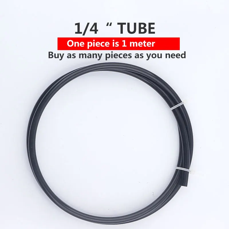 Đen 1/4 "Ống PE Thực Phẩm Chất Lượng Cao Cấp Vòi Xịt Thông Minh Giãn Nở 1/4 Inch Ống Dành Cho Máy Lọc Nước RO Hệ Thống Lọc hồ Cá Ngoài Đường Kính