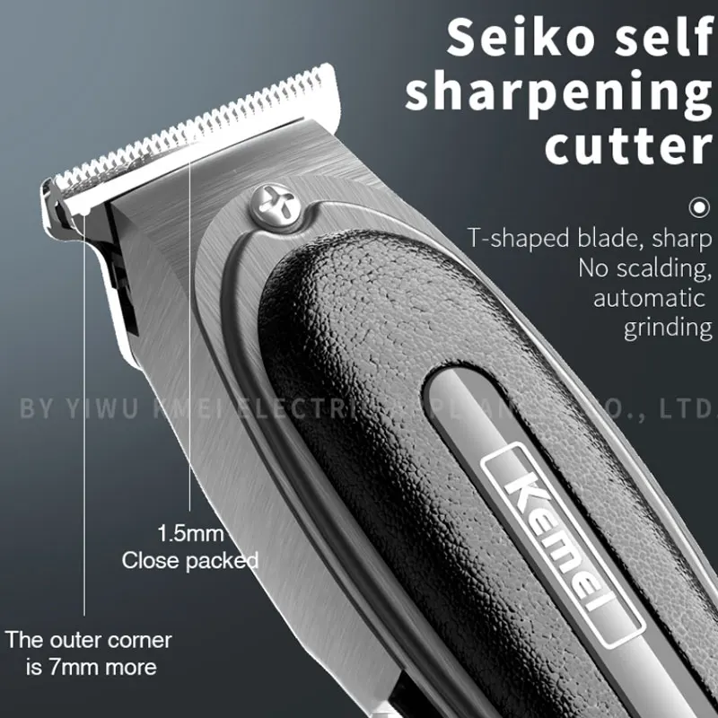 Kemei 1945 LCD Powerful Barber Shop Hair Trimmer For Men Electric Beard Trimmer Rechargeable Clipper Hair Cutting Machine