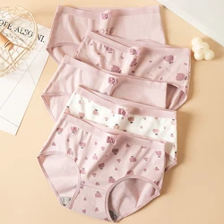 ZJX 5Pcs/lot Panties Sexy Cotton Women Lingerie Seamless Womens Briefs Lovely Bow Comfort Women's Underwear Plus Size 4XL