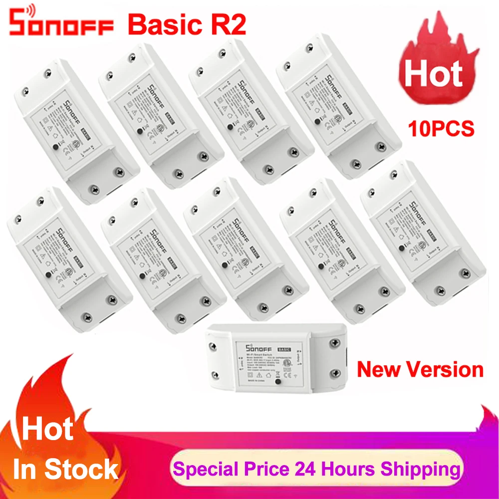 Sonoff Basic R2 Smart Switch Wifi Wireless Smart Home Remote Control Timer DIY Switch Via Ewelink APP Work with Alexa Google