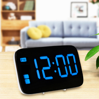 LED Alarm Clock Digital Large LED Display Voice Control Snooze Night Backlight Electronic Desktop Table Clocks Watch USB Cable