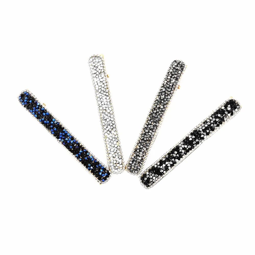 Shining Crystal Rhinestone Hair Clip Barrettes Geometric Hairpin Hairgrip Styling Tools Barrettes for Women Girls