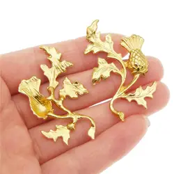 5PCS Alloy THISTLE Flower Pendants Charms Antique Colors Hot Sell Plant Model Home Decoration Findings 46*27mm