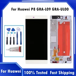 Tested For Huawei P8 LCD Display Touch Screen with Frame For HUAWEI P8 GRA L09 GRA-UL00 LCD Display Screen Replacement Parts