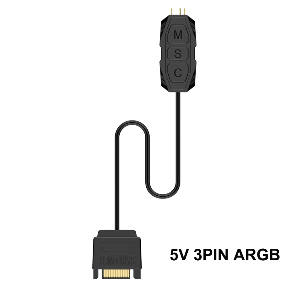 ZEZZIO-minicontrolador de 5V, 3 pines, ARGB, ventilador, caja de luz, barra adaptadora, controlador Simple para refrigeración de CPU