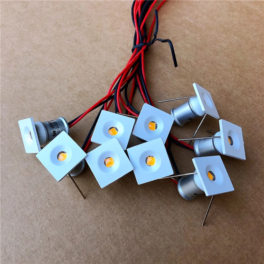 Mini Spot Lumineux LED Carré et Rond, Imperméable IP65, 1W, DC 12V, Éclairage d'Armoire, Nouveau Design