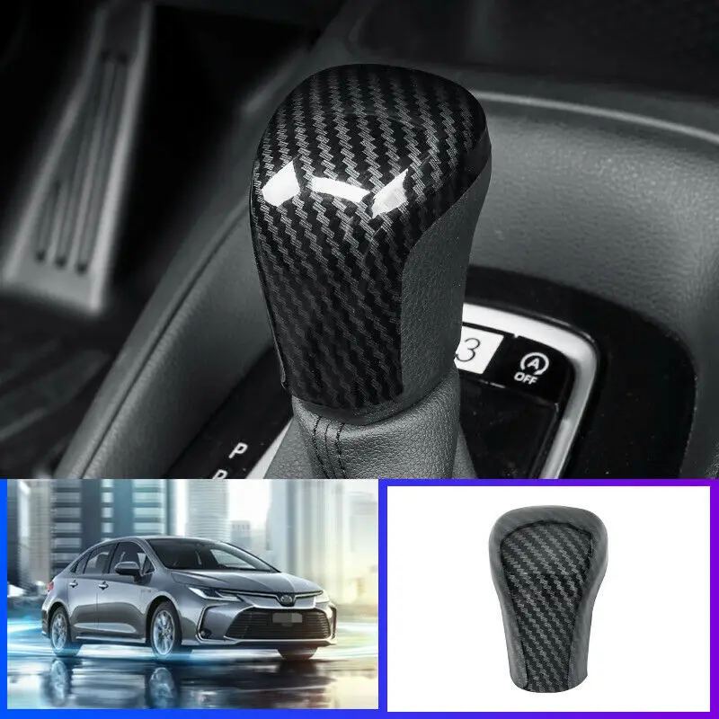 

For Toyota Corolla 2019 2020 ABS Carbon fiber car Gear shift knob Moulding cover Trim Car Styling Accessories