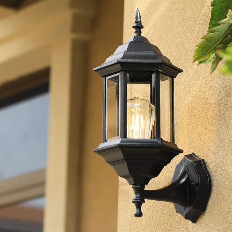 E27Wall Lamp Outdoor Lighting Retro Waterproof Courtyard Garden lights Landscape Lighting Porch Lights On The wall Street lamp