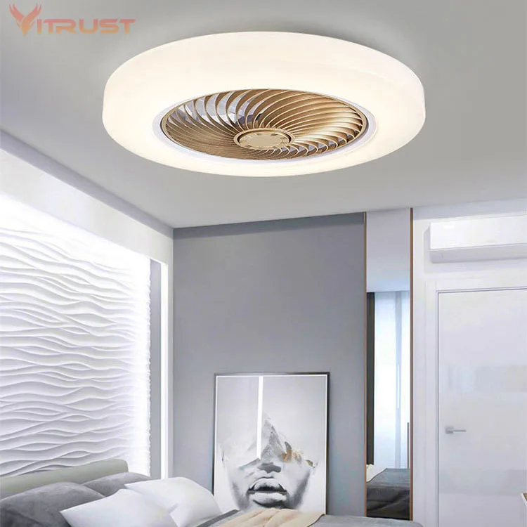 Ultra-thin ceiling fan light invisible ceiling fan with light kits for restaurant bedroom lamp modern office ceiling lamp