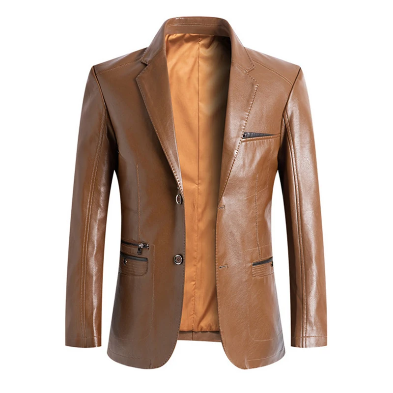 

New Brand Blazers Men Spring Autumn Slim Fit Men Suit Jackets Fashion Leather Blazer Men Jacket Oversize 7XL,terno masculino